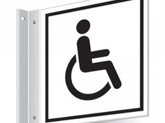 Semn de toaleta cu prindere laterala de persoana cu handicap